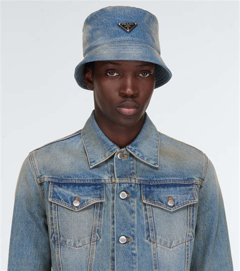 designer bucket hat prada|prada denim bucket hat.